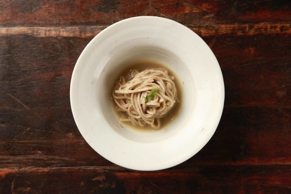 鮎のへぎそばパスタ